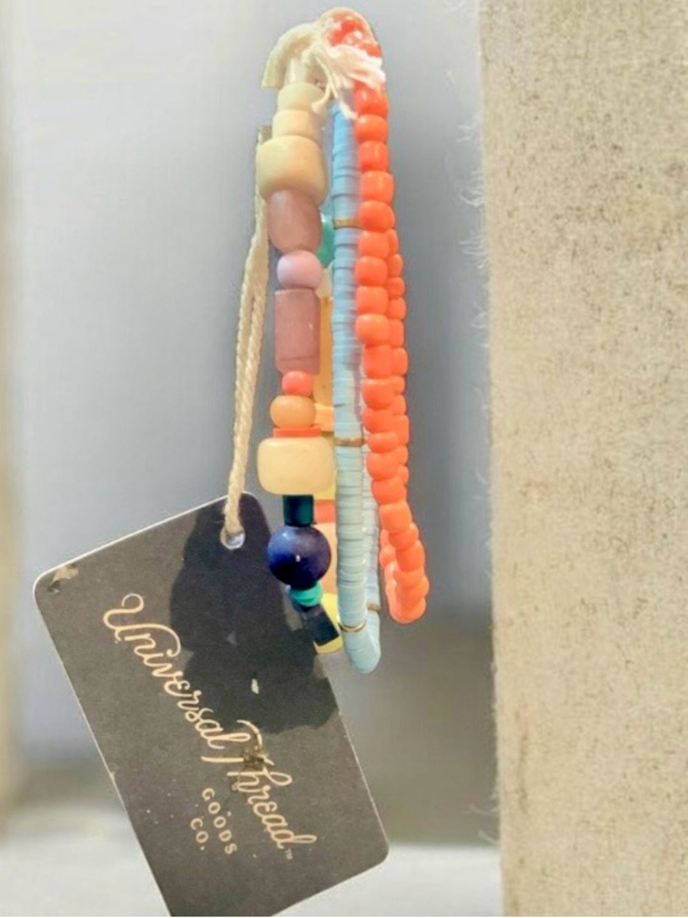 Universal Thread Kids Coral, Light Blue & Navy Beaded Bracelet Set
